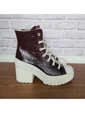 ⭐Converse Chuck 70 De Luxe Heel Crinkle Sz 6 Mens Boots Shoes Burgundy A13387C